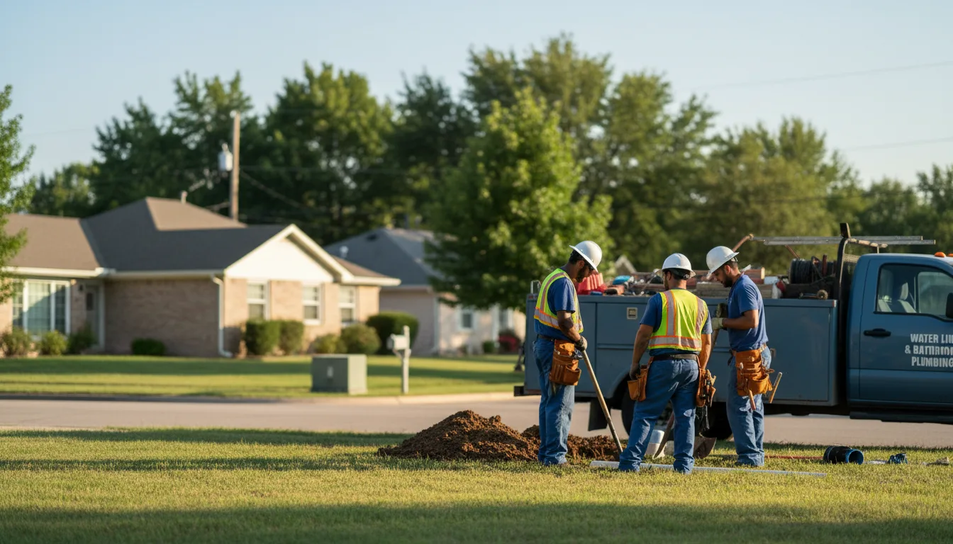 Residential water line and bathroom plumbing service in West Burlington, IA